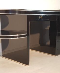 Black, piano lacquer, console, art deco, great foot, living room, design, replicas, luxury, veneer, mahogany, piano lacquer