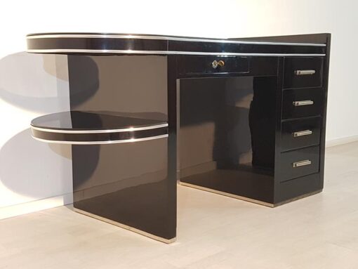 Black, piano lacquer, console, art deco, great foot, living room, design, replicas, luxury, veneer, mahogany, piano lacquer