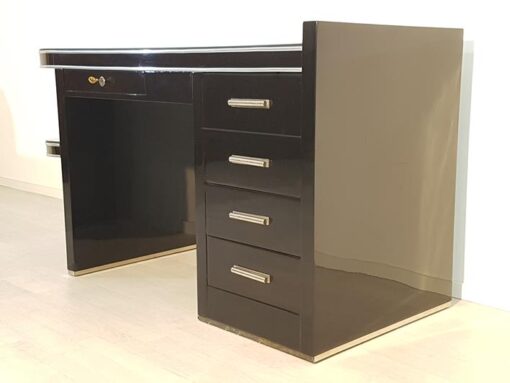 Black, piano lacquer, console, art deco, great foot, living room, design, replicas, luxury, veneer, mahogany, piano lacquer