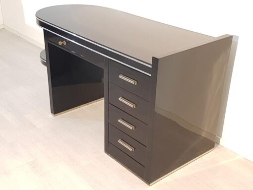 Black, piano lacquer, console, art deco, great foot, living room, design, replicas, luxury, veneer, mahogany, piano lacquer