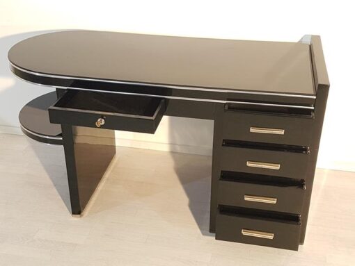 Black, piano lacquer, console, art deco, great foot, living room, design, replicas, luxury, veneer, mahogany, piano lacquer