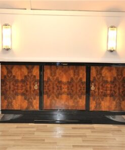 Art Deco, Sideboard, Buffet, Burlwood, france, southern france, wonderful veneer, living room, Details, handles, highgloss,