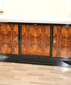 Art Deco, Sideboard, Buffet, Burlwood, france, southern france, wonderful veneer, living room, Details, handles, highgloss,