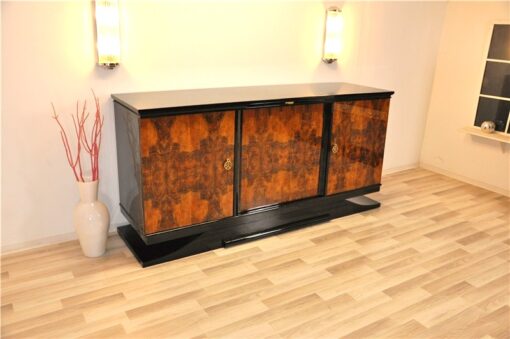 Art Deco, Sideboard, Buffet, Burlwood, france, southern france, wonderful veneer, living room, Details, handles, highgloss,