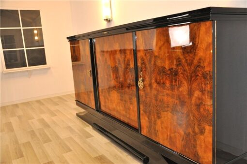 Art Deco, Sideboard, Buffet, Burlwood, france, southern france, wonderful veneer, living room, Details, handles, highgloss,