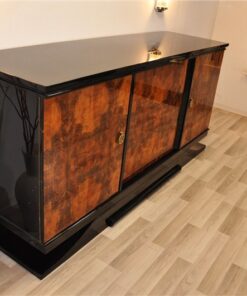 Art Deco, Sideboard, Buffet, Burlwood, france, southern france, wonderful veneer, living room, Details, handles, highgloss,