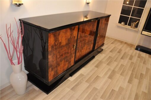 Art Deco, Sideboard, Buffet, Burlwood, france, southern france, wonderful veneer, living room, Details, handles, highgloss,