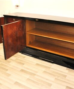 Art Deco, Sideboard, Buffet, Burlwood, france, southern france, wonderful veneer, living room, Details, handles, highgloss,