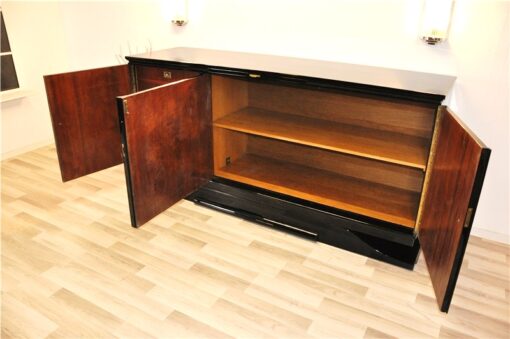 Art Deco, Sideboard, Buffet, Burlwood, france, southern france, wonderful veneer, living room, Details, handles, highgloss,