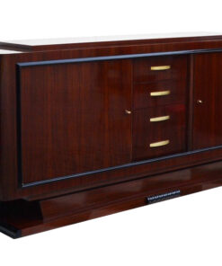 art deco sideboard, walnut wood, two big doors, four small drawers, wonderful veneer, closed base, living room furniture,