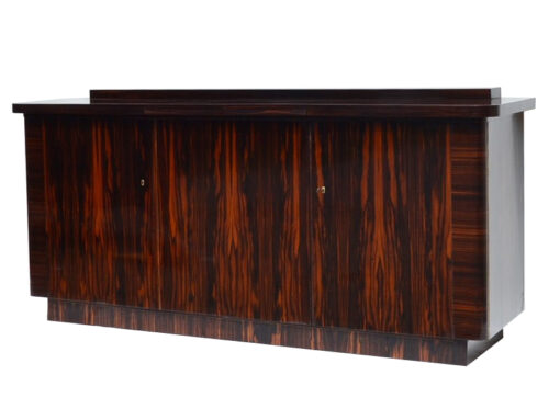 art deco sideboard, palisanderwood, three doors,central extension plate, square foot, wonderful veneer picture, highgloss lacquer