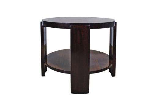 Art Deco, Sidetable, Classic, Round, Highgloss, Mahogany, Zebrano, Living room, Bedroom, beautiful grain, Era, high quality