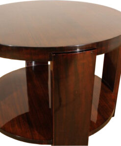 Art Deco, Sidetable, Classic, Round, Highgloss, Mahogany, Zebrano, Living room, Bedroom, beautiful grain, Era, high quality