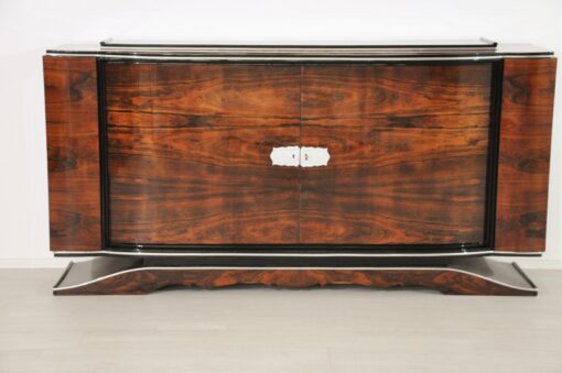 Art Deco, Buffet, Sideboard, Walnut, Vintage, 1920s, Antique, Highgloss, extraordinary shape, french, original, furniture, living room