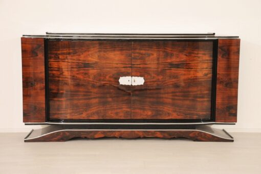 Art Deco, Buffet, Sideboard, Walnut, Vintage, 1920s, Antique, Highgloss, extraordinary shape, french, original, furniture, living room