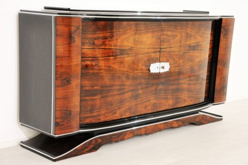 Art Deco, Buffet, Sideboard, Walnut, Vintage, 1920s, Antique, Highgloss, extraordinary shape, french, original, furniture, living room