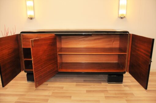 classic, art deco, buffet, sideboard, credenza, check, veneer, original, antique, vintage, storage, serving plate, leather, restored