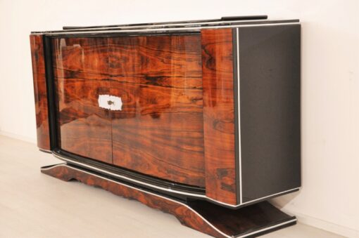 Art Deco, Buffet, Sideboard, Walnut, Vintage, 1920s, Antique, Highgloss, extraordinary shape, french, original, furniture, living room