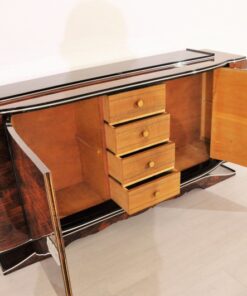 Art Deco, Buffet, Sideboard, Walnut, Vintage, 1920s, Antique, Highgloss, extraordinary shape, french, original, furniture, living room