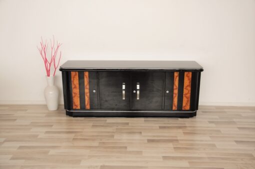 Art Deco, Walnut, lowboard, Sideboard, Buffet, Pianolacquer, high quality, design, black, furniture, luxurious, polished, living room