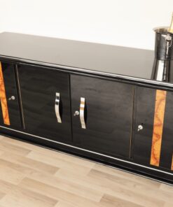 Art Deco, Walnut, lowboard, Sideboard, Buffet, Pianolacquer, high quality, design, black, furniture, luxurious, polished, living room