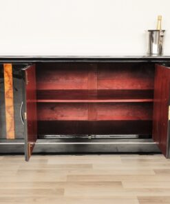 Art Deco, Walnut, lowboard, Sideboard, Buffet, Pianolacquer, high quality, design, black, furniture, luxurious, polished, living room