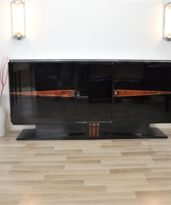 Art Deco, Buffet, floating, sideboard, pianolacquer, ten layers, wood details, living room, design, storage space, unique, france