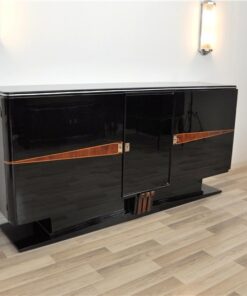 Art Deco, Buffet, floating, sideboard, pianolacquer, ten layers, wood details, living room, design, storage space, unique, france