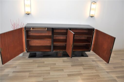 Art Deco, Buffet, floating, sideboard, pianolacquer, ten layers, wood details, living room, design, storage space, unique, france