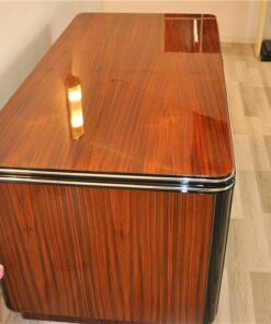 Art Deco, Desk, Palisander Wood, Rosewood, living room, office furniture, design piece, unique, veneer, two sided, back panel, shelve