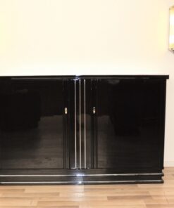 Art Deco, Furniture, Highboard, Sideboard, Buffet, Commode, 1930, Mid century, design, balck, highgloss, living room, serving extension