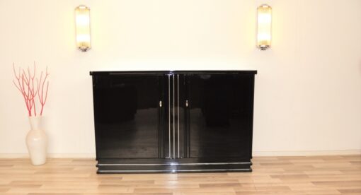 Art Deco, Furniture, Highboard, Sideboard, Buffet, Commode, 1930, Mid century, design, balck, highgloss, living room, serving extension