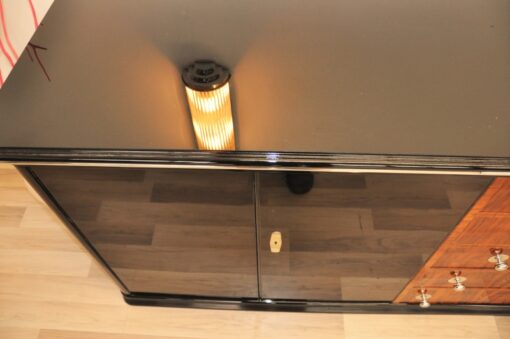 Art Deco, Sideboard, Buffet, Design, Walnut, Drawee, chrome, handles, bars, storage, elegant, living room, veneer, big, original