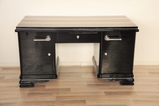 Art Deco, Desk, indian, aplle wood, plain, simple, design, highgloss, applications, polished, restored, office, furniture