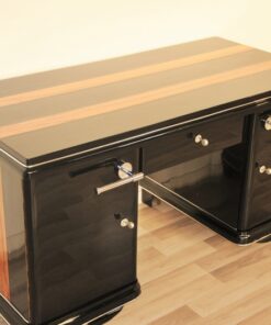 Art Deco, Desk, indian, aplle wood, plain, simple, design, highgloss, applications, polished, restored, office, furniture