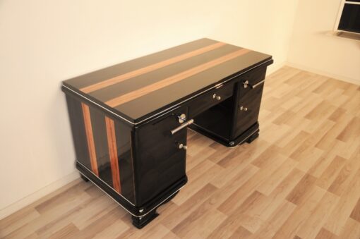 Art Deco, Desk, indian, aplle wood, plain, simple, design, highgloss, applications, polished, restored, office, furniture