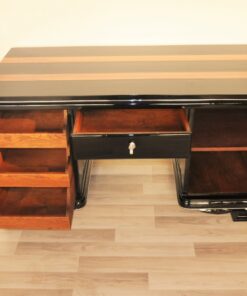 Art Deco, Desk, indian, aplle wood, plain, simple, design, highgloss, applications, polished, restored, office, furniture