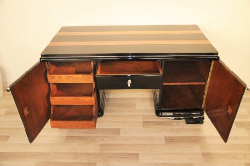 Art Deco, Desk, indian, aplle wood, plain, simple, design, highgloss, applications, polished, restored, office, furniture