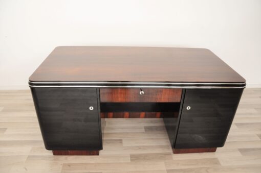 Art Deco Desk, Furniture, Office, Palisander, Rosewood, Design, Vintage, ANtique, Pianolacquer, Veneer, high quality, hand polished