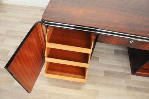 Art Deco Desk, Furniture, Office, Palisander, Rosewood, Design, Vintage, ANtique, Pianolacquer, Veneer, high quality, hand polished