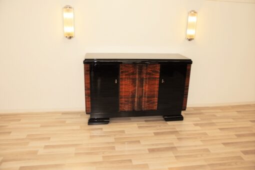 Art Deco, Highgloss, commode, sideboard, curved doors, walnut, veneer, pinaolacquer, mirror finsih, living room, design furniture, storage