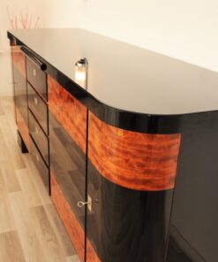 Art Deco, credenza, sideboard, buffet, piano lacquer, high gloss, polished, handmade, storage, living room, design, commode