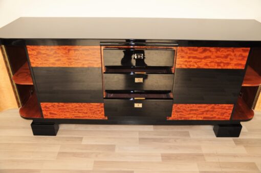 Art Deco, credenza, sideboard, buffet, piano lacquer, high gloss, polished, handmade, storage, living room, design, commode