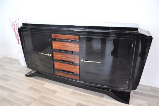 Art Deco, Sideboard, Buffet, Credenza, furniture, living room, storage piece, design, antique, restored, beautiful, highgloss, black