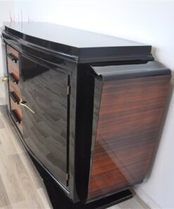 Art Deco, Sideboard, Buffet, Credenza, furniture, living room, storage piece, design, antique, restored, beautiful, highgloss, black