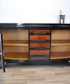 Art Deco, Sideboard, Buffet, Credenza, furniture, living room, storage piece, design, antique, restored, beautiful, highgloss, black