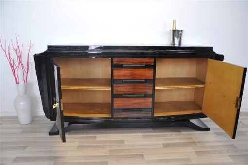 Art Deco, Sideboard, Buffet, Credenza, furniture, living room, storage piece, design, antique, restored, beautiful, highgloss, black