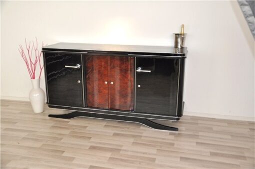 Art Deco, Sideboard, Floating, Design, Walnut, Antique, Doors, Storage, vintage, buffet, credenza, restored, made in germany