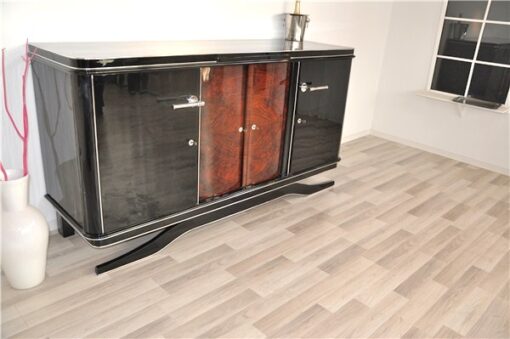 Art Deco, Sideboard, Floating, Design, Walnut, Antique, Doors, Storage, vintage, buffet, credenza, restored, made in germany