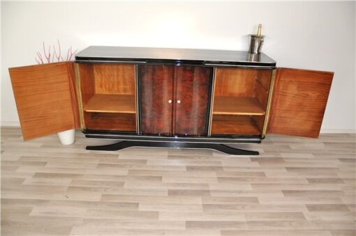 Art Deco, Sideboard, Floating, Design, Walnut, Antique, Doors, Storage, vintage, buffet, credenza, restored, made in germany